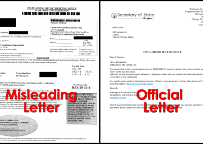Watch for Fraudulent Letter: Announcement from WA Secretary of State