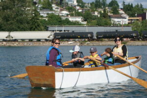 children canoeing