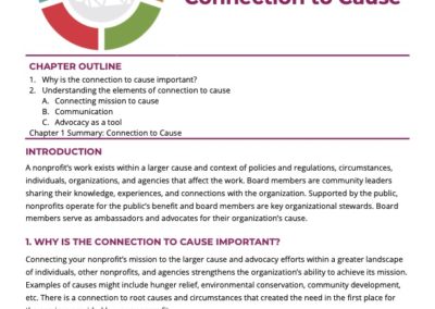 Chapter: Connection to Cause – Guide