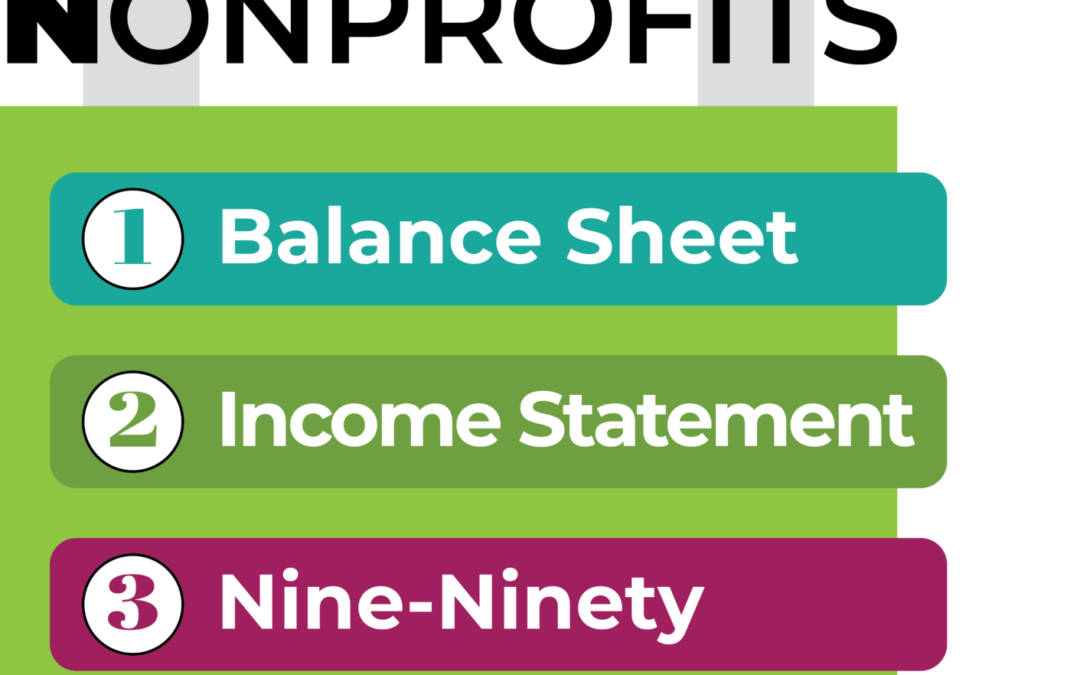 Finance Unlocked For Nonprofits Logo. Balance Sheet. Income Statement. Nine-Ninety. Giving. Oversight.