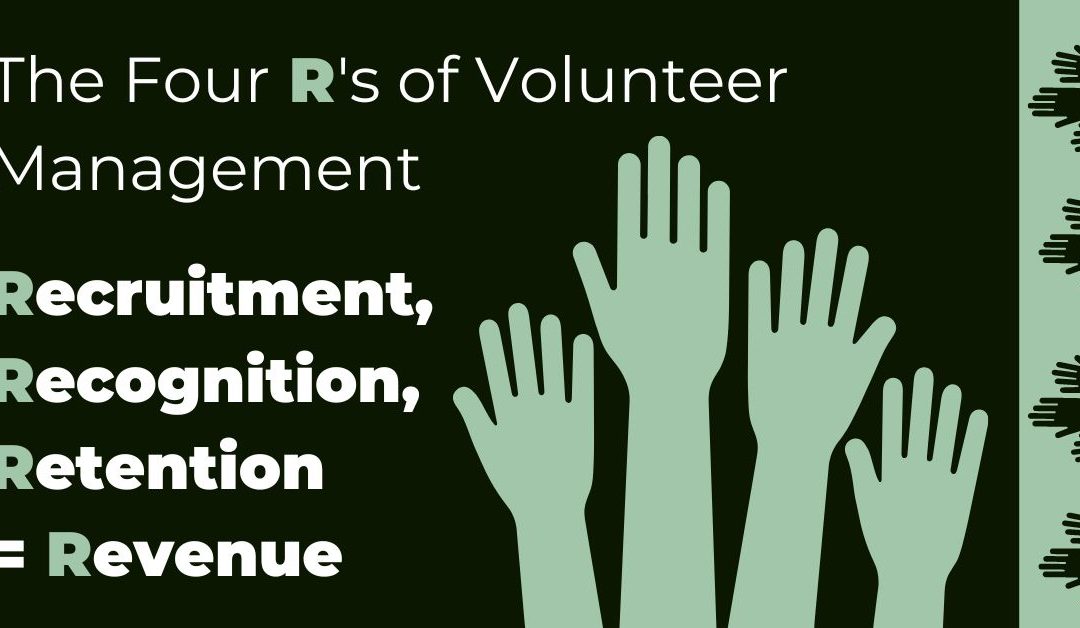 LACEY: The Four R’s of Volunteer Management: Recruitment, Recognition, Retention = Revenue