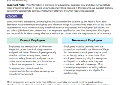 Job Classifications and Overtime
